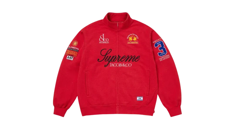 Supreme La Martina Zip Up Sweatshirt Red