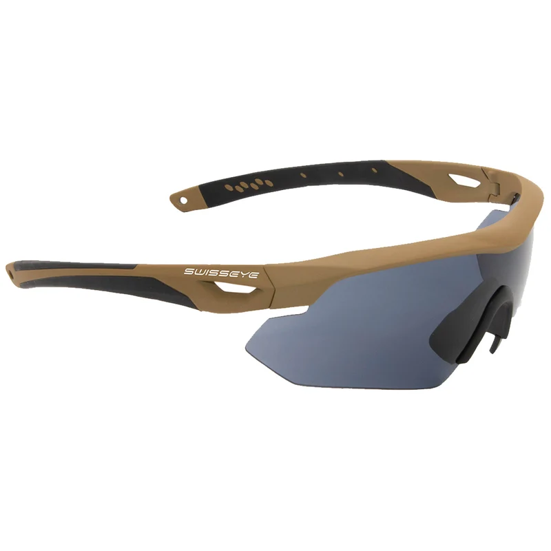Swiss Eye Nighthawk Tactical Glasses Brown Frame - Smoke + Orange + Clear