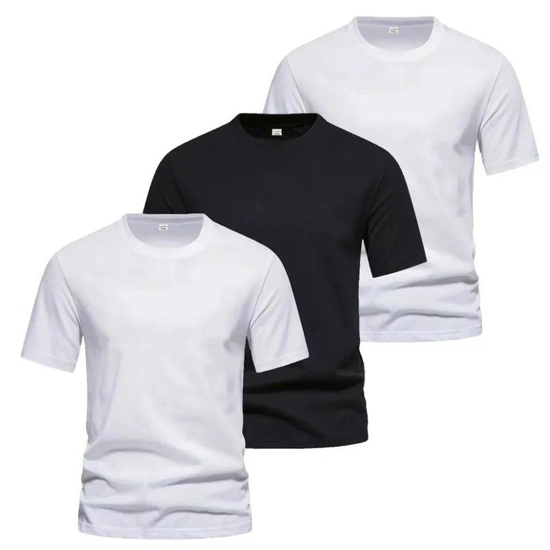 3-Pack Billiga T-Shirts Herr – 2 Vita & 1 Svart