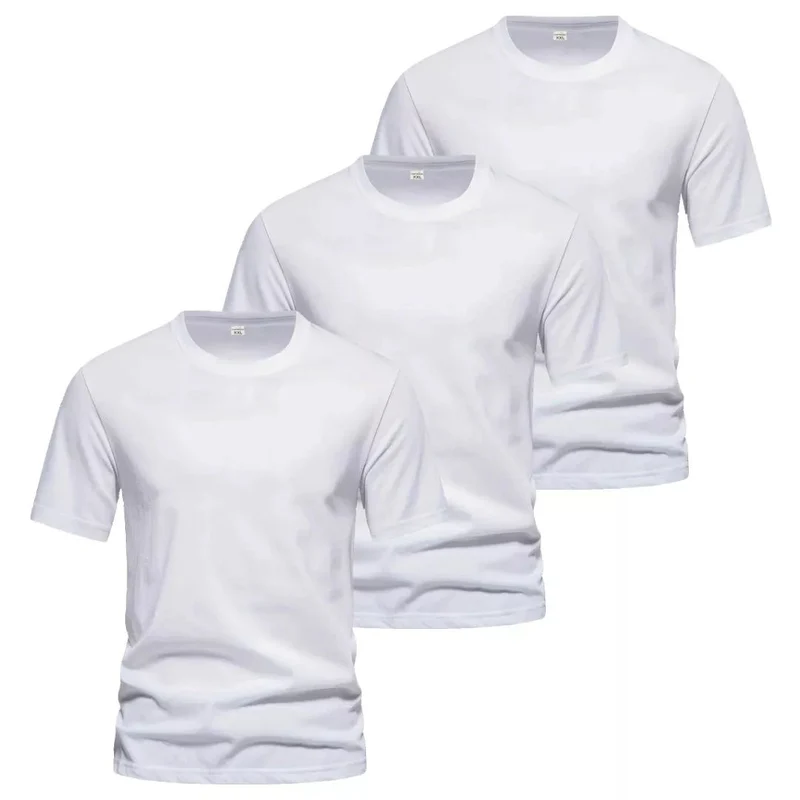3-Pack Billiga Vita T-Shirts Herr