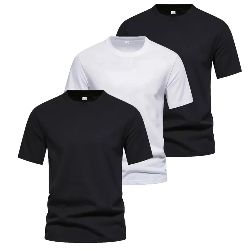 3-Pack Billiga T-Shirts Herr – 2 Svarta & 1 Vit