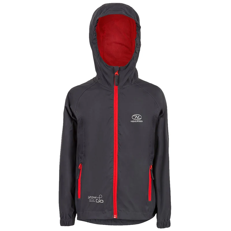 Highlander Kids Stow & Go Waterproof Jacket Charcoal