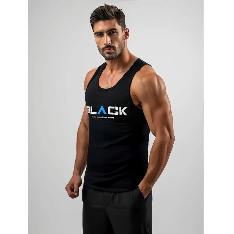 Herrlinne Svart - Printed Tanktop - Utförsäljning