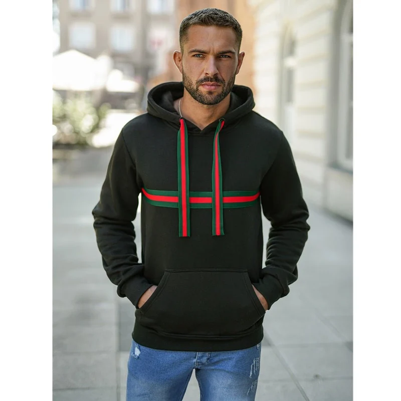 Sportig svart Hoodie Herr - Huvtröja - Utförsäljning