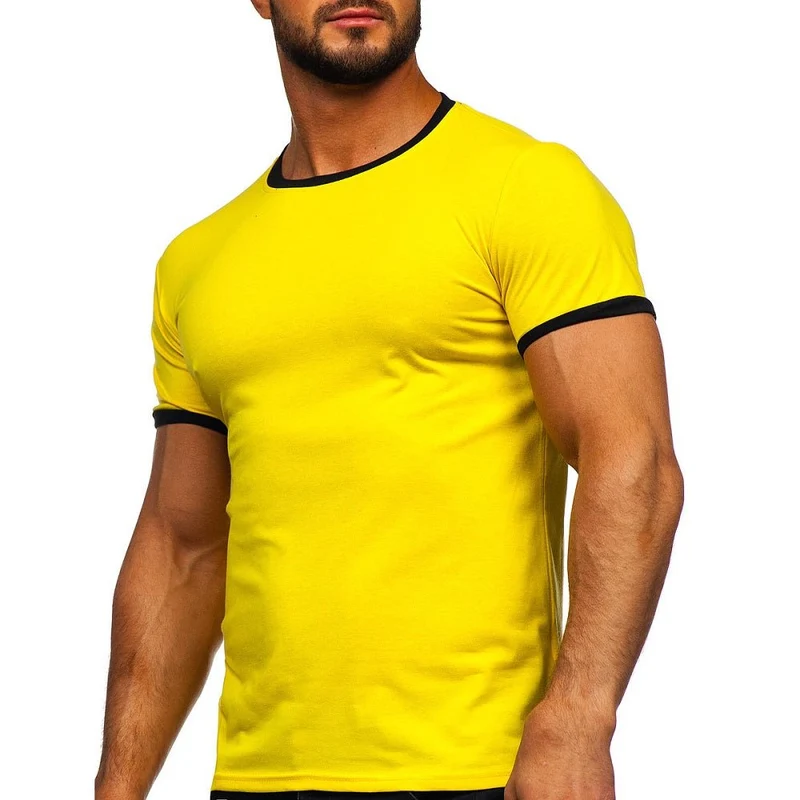 Kortärmad tröja - Gul t-shirt herr - Utförsäljning