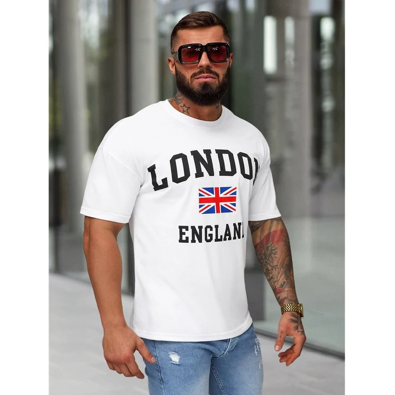 Vit Slim Fit T-shirt - Storbritannien - Utförsäljning