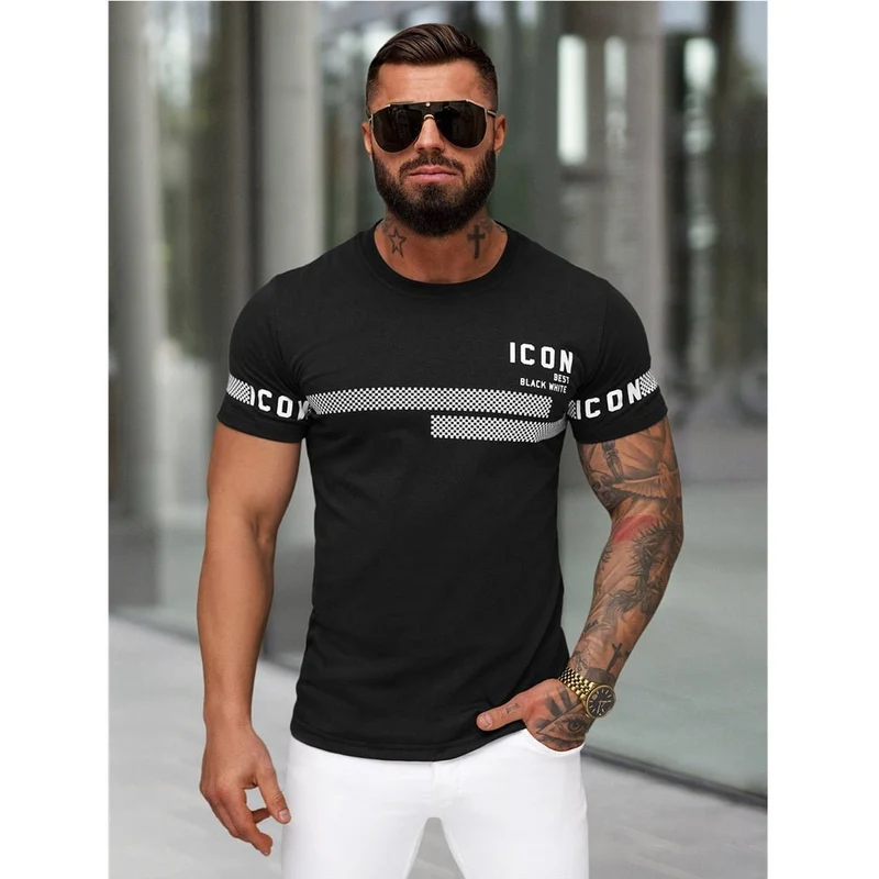 Svart Kortärmad Tröja - T-shirt Icon - Utförsäljning