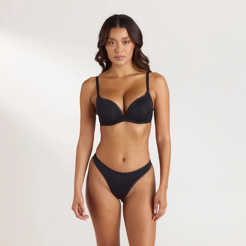Comfort Hög Push-Up BH - Svart