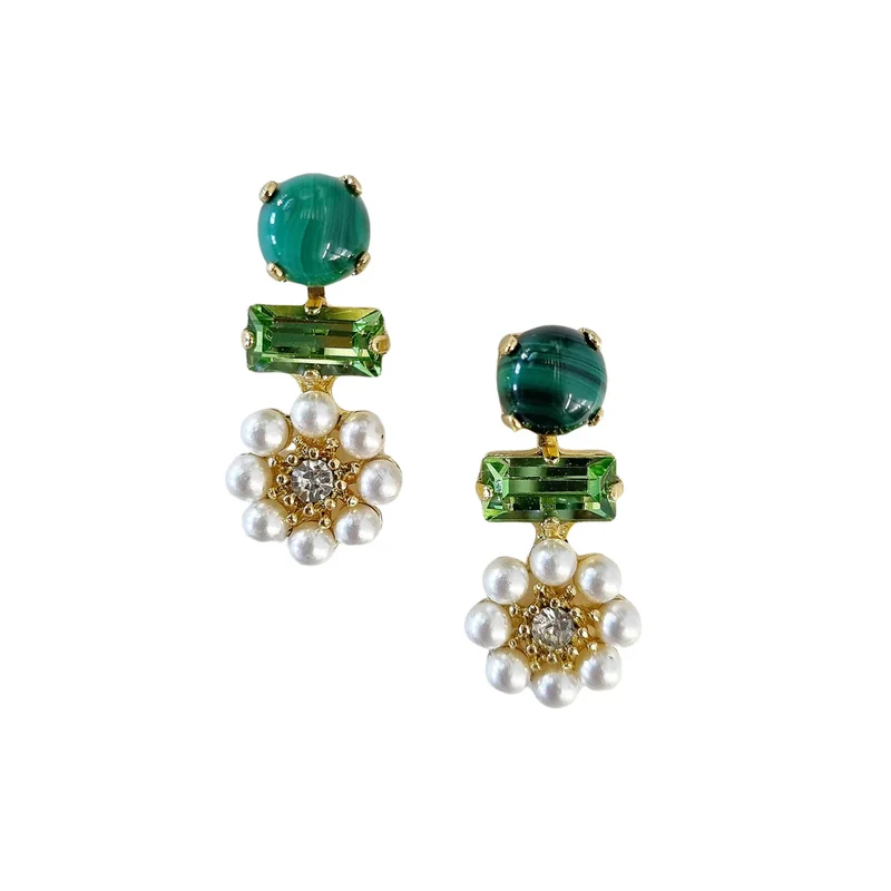 Zoda Phillipa Gem Earings - Green