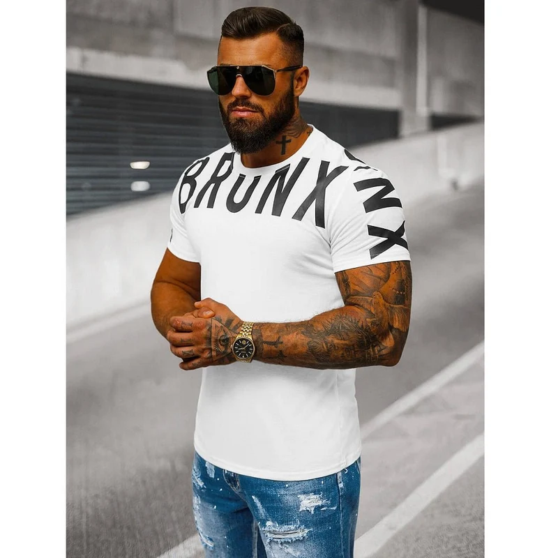 Herr T-shirt Bronx - Vit Herrtröja -UTFÖRSÄLJNING