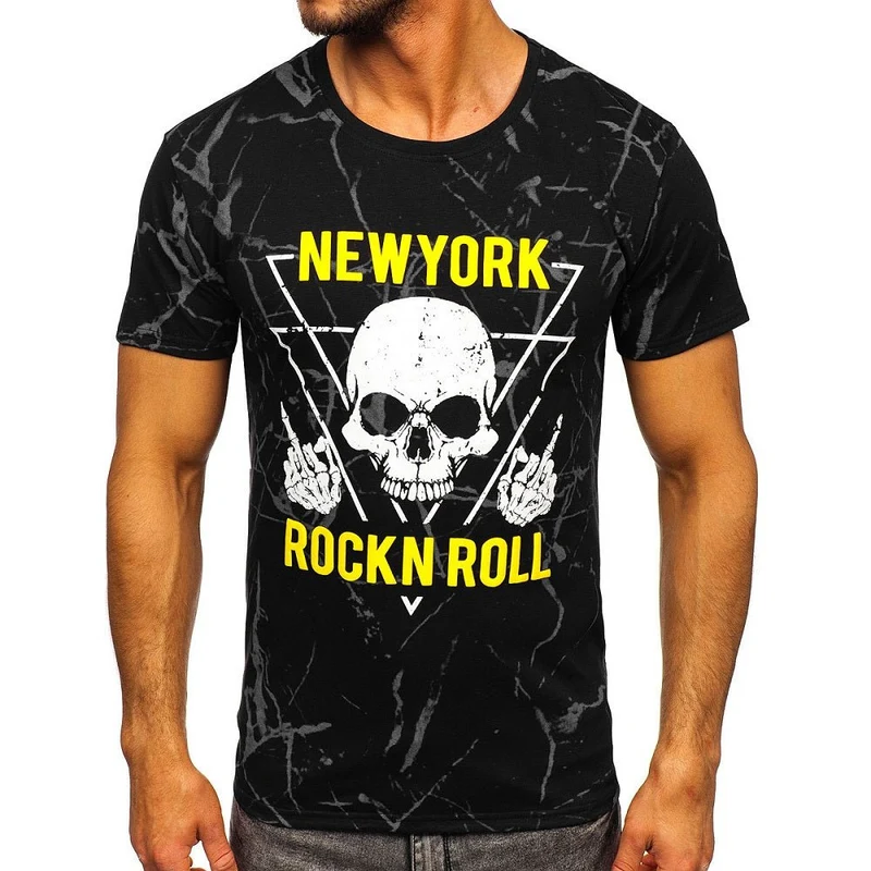 Svart T-shirt Rock N Roll - Kortärmad tröja -UTFÖRSÄLJNING