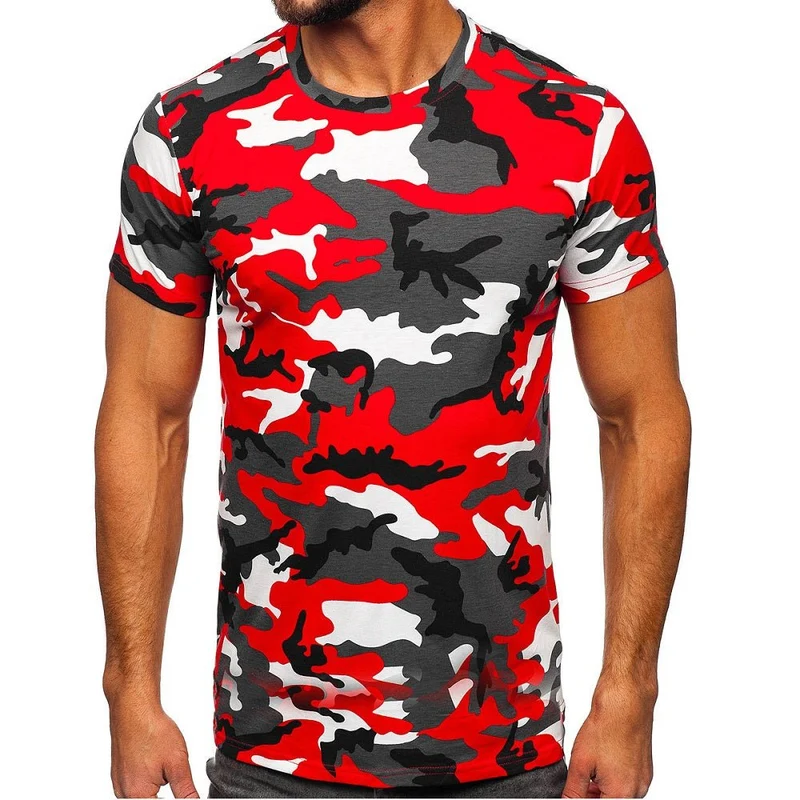 Camo T-shirt Röd - Herrtröja - Utförsäljning