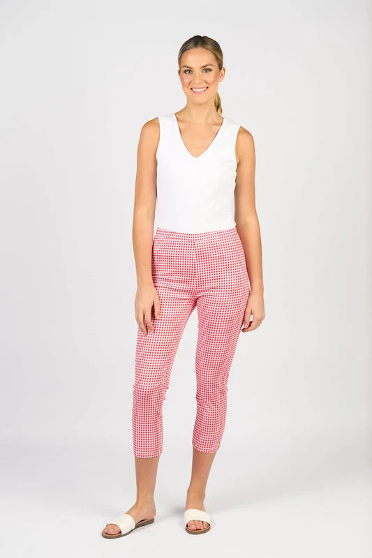 printed skinny leg 7/8 red (Last one size 10)