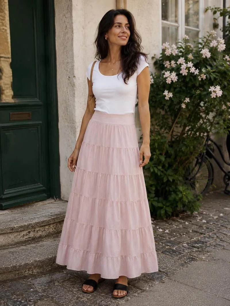 Kjol Boheme cotton – S/M Rosa