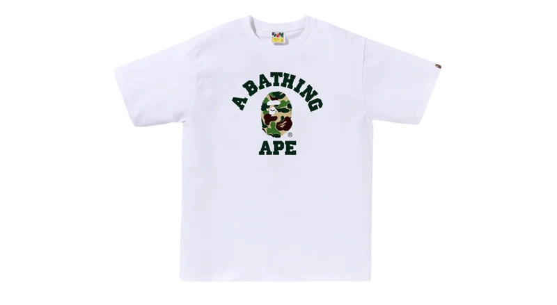 BAPE College Tee ABC Green Camo White