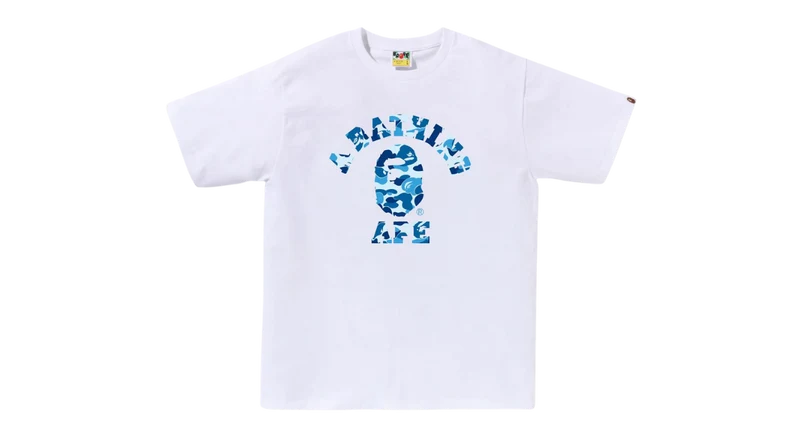 BAPE College Tee ABC Blue Camo White