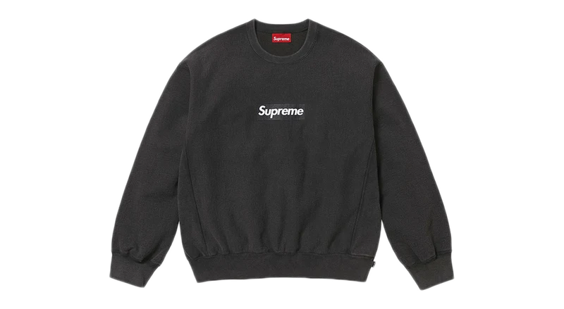 Supreme Washed Box Logo Crewneck Black (SS25)