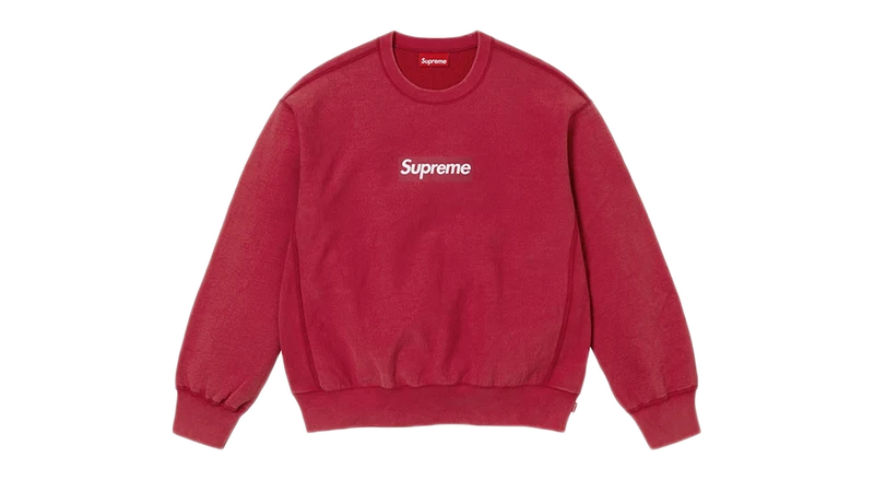 Supreme Washed Box Logo Crewneck Red (SS25)