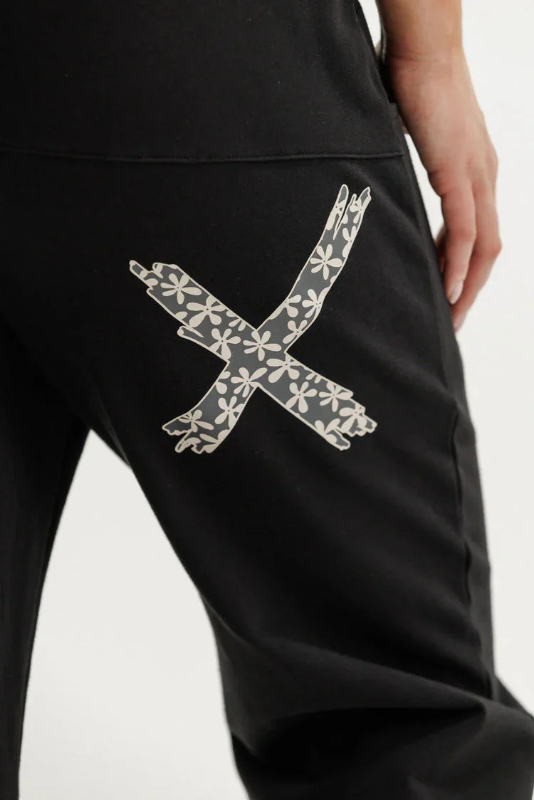 Apartment pants winter weight Black graphite daisy