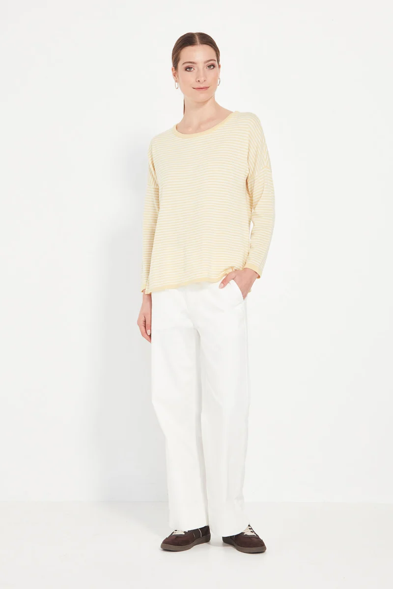 Bonnie Sweater Lemon Stripe (Last one size small)