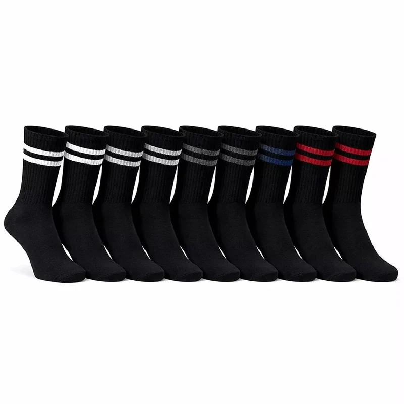 Svarta Strumpor med Ränder 10-pack – X-Sole 1015 Classic Ribb Stripe