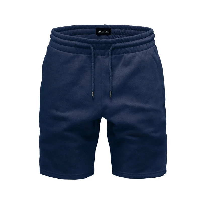 Mörkblå mjukisshorts herr – stilrena sweatshorts från Amaci & Sons