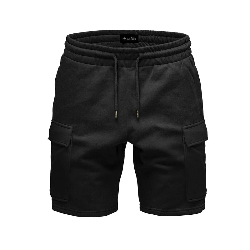 Svarta Sweatshorts Herr med Cargofickor – Amaci & Sons