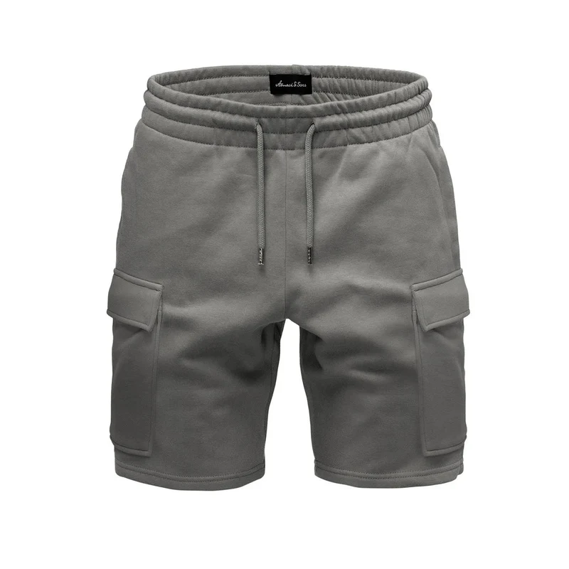 Mörkgrå Sweatshorts Herr med Cargofickor – Amaci & Sons