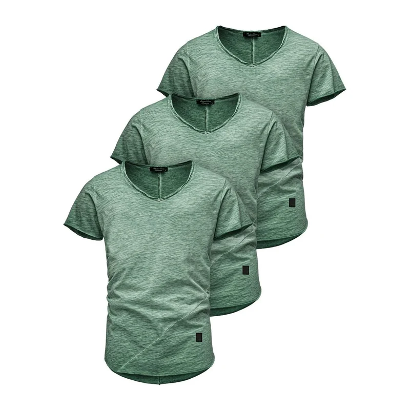 3-Pack Gröna T-Shirts Herr – Amaci & Sons | V-ringad