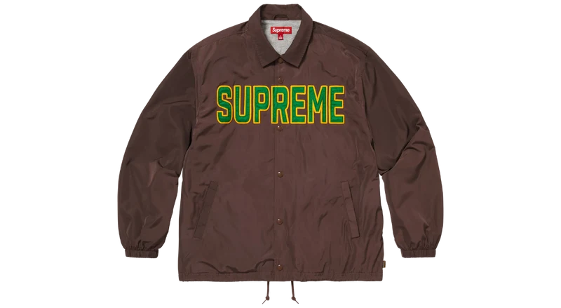Supreme Spellout Coaches Jacket Brown