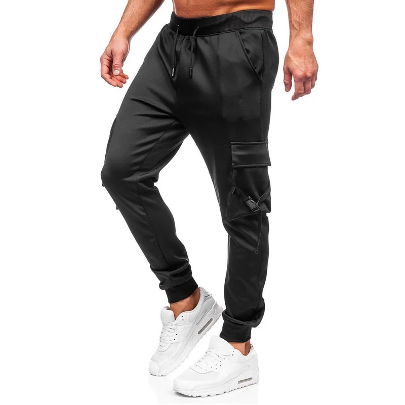 Sweatpants med benfickor – Polyester mjukisbyxor