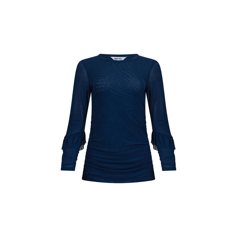 Aston Ruffle top peacock