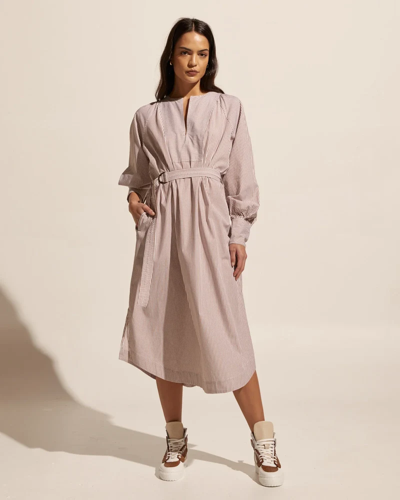 Zoe Kratzman Standpoint Dress - Toast Stripe