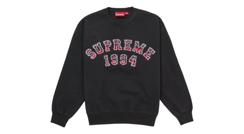 Supreme Plaid Arc Crewneck Black