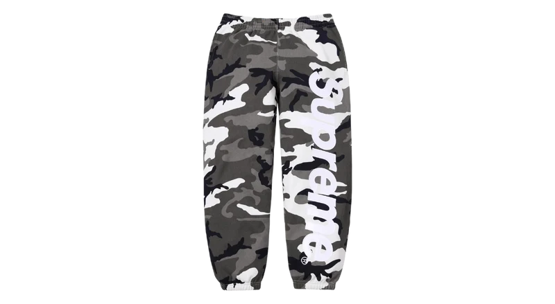 Supreme Satin Applique Sweatpant Snow Camo (SS26)