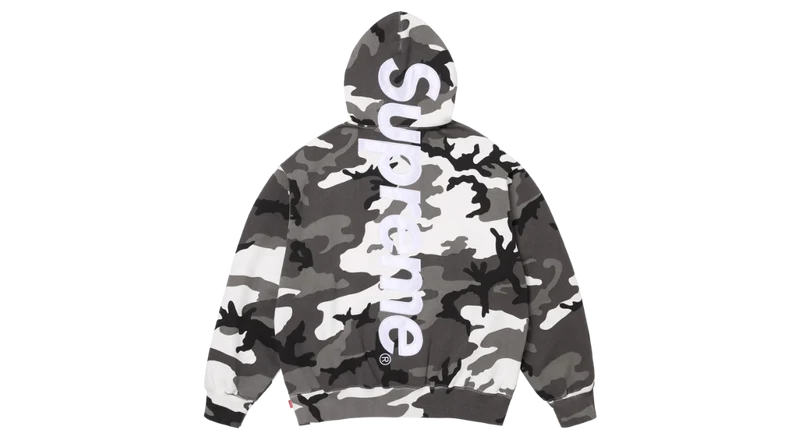 Supreme Satin Applique Hoodie Snow Camo (SS26)