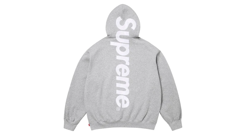 Supreme Satin Applique Hoodie Heather Grey (SS26)