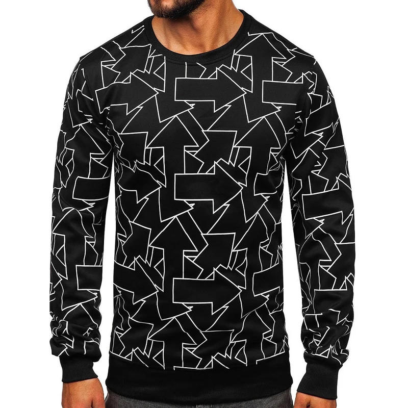 Sweatshirt med pil motiv - Svart herrtröja