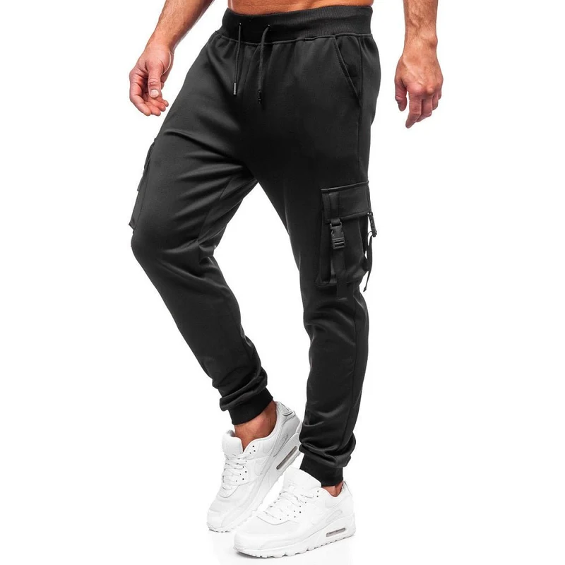 Svarta sweatpants i polyester – Herrbyxa