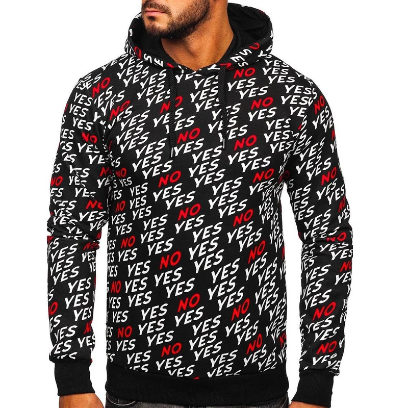 Hoodie YES or NO - printed huvtröja