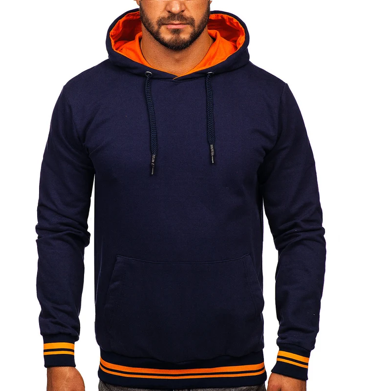 Hoodie Herr - Navyblå herrtröja med luva