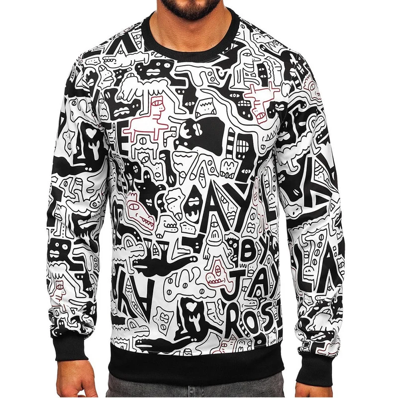 Sweatshirt med tryckt mönster - Herrtröja