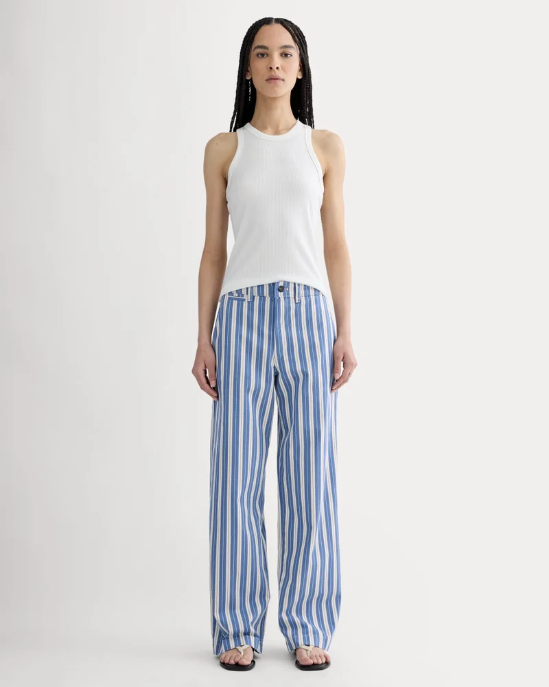 The Wide-Leg Chino | Dutch Blue / Natural