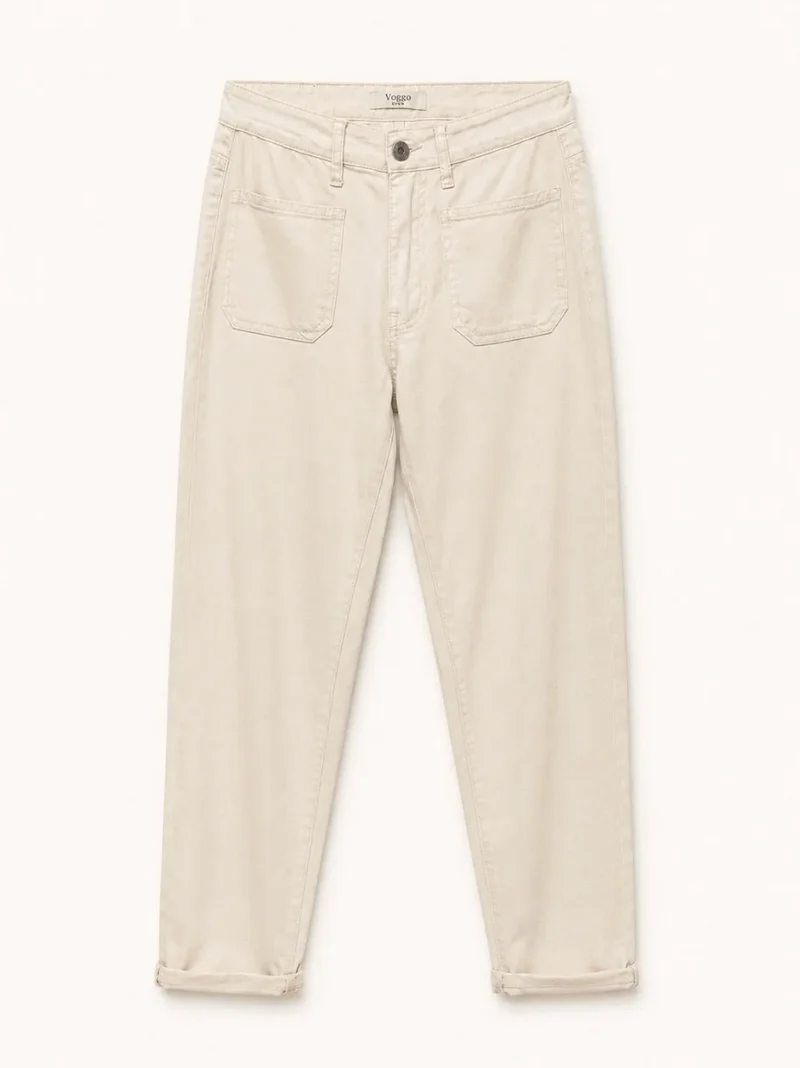 Byxor Mom Fit Canvas