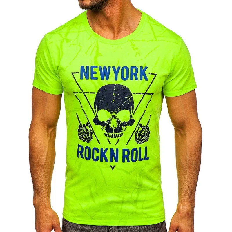 Neongrön T-shirt Rock N Roll - Kortärmad tröja