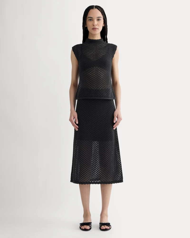 The Lace Knit Skirt | Black