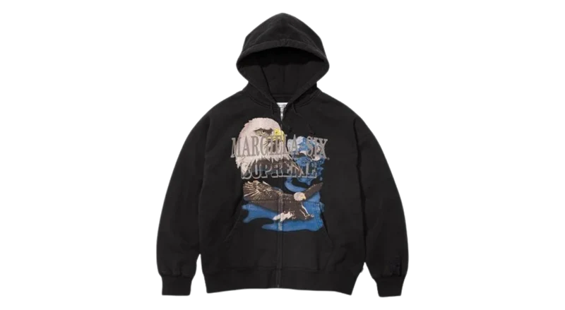 Supreme MM6 Maison Margiela Eagle Zip Up Hooded Sweatshirt Black