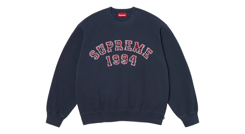 Supreme Plaid Arc Crewneck Navy