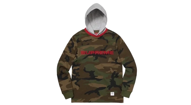 Supreme Hooded Waffle Ringer Woodland Camo