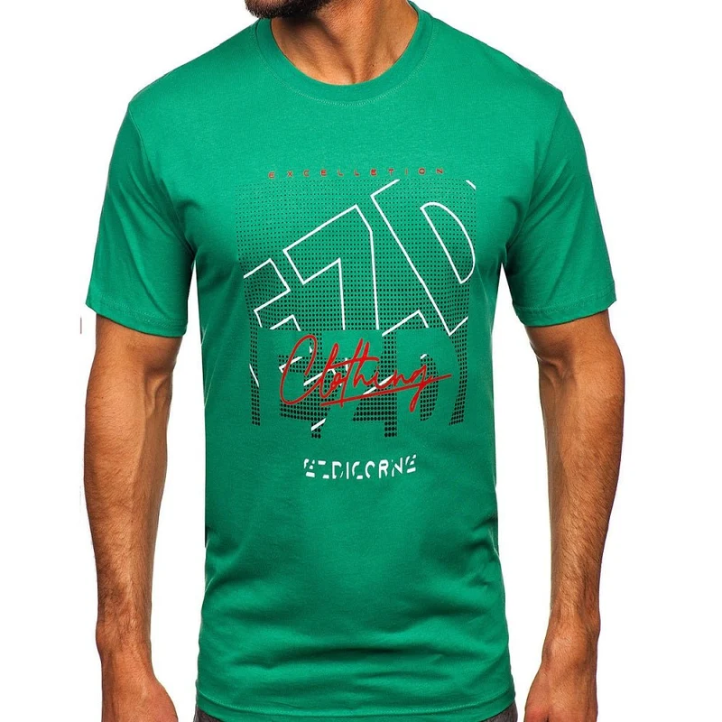 Grön T-shirt printed front - Herrtröja